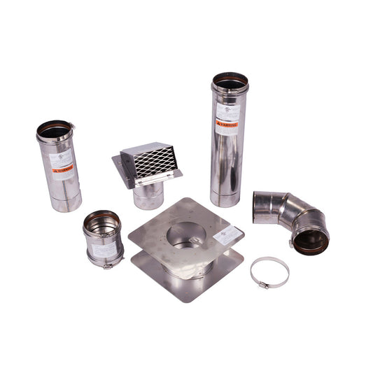 Eccotemp Parts and Accessories 2ZVWB04  4" Horizontal Stainless Steel Z-Vent Water Heater Vent Kit   **