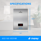 Marey ECO180 - Outdoor Electric Tankless Water Heater 220 V provides 18 KW of power, being the perfect solution for a whole house application.