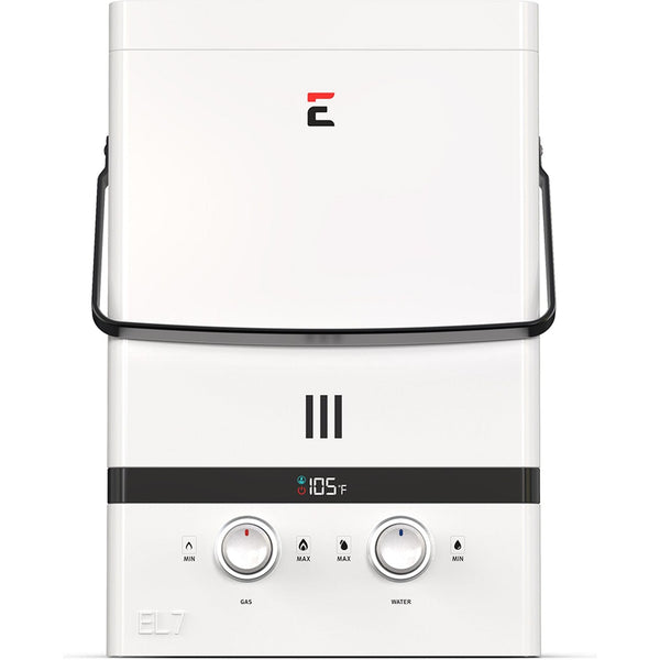 Bundle: Eccotemp EL7-PS-LP  Luxé Portable Outdoor Tankless Water Heater 1.85 GPM with / EccoFlo Diaphragm 12V Pump and Strainer