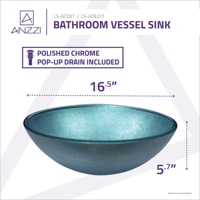 Anzzi LS-AZ8230 ANZZI Gardena Series Deco-Glass Vessel Sink