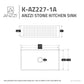 Anzzi K-AZ227-1A  ANZZI Roine Farmhouse Reversible Apron Front Solid Surface 33 in. Single Basin Kitchen Sink