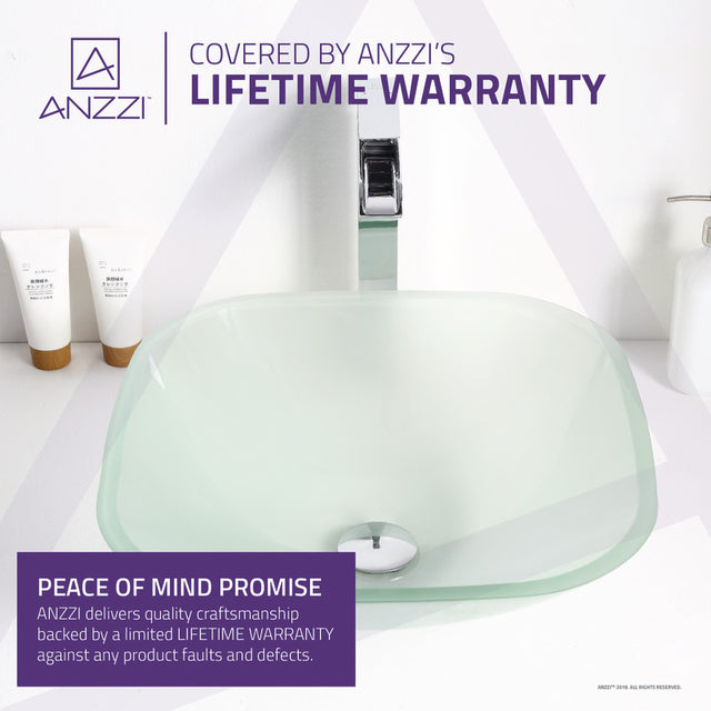 Anzzi LS-AZ081  ANZZI Vista Series Deco-Glass Vessel Sink in Lustrous Frosted Finish
