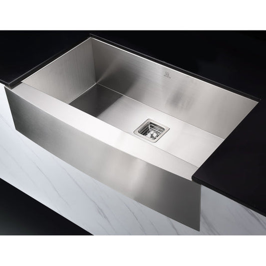 Anzzi KAZ33201AS-042  Elysian Farmhouse 32 in. Single Bowl Kitchen Sink with Faucet in Brushed Nickel