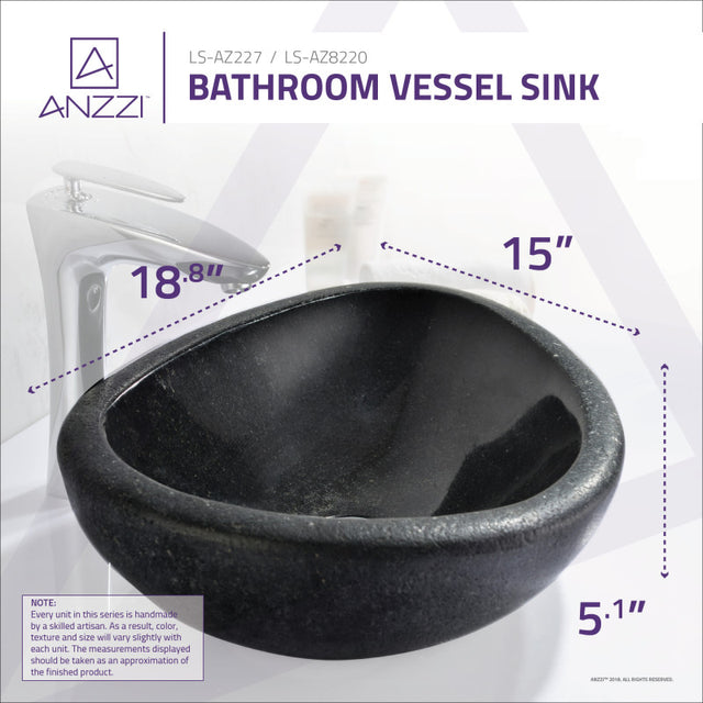 Anzzi LS-AZ8220  ANZZI Twin Vessel Sink in Desert Black