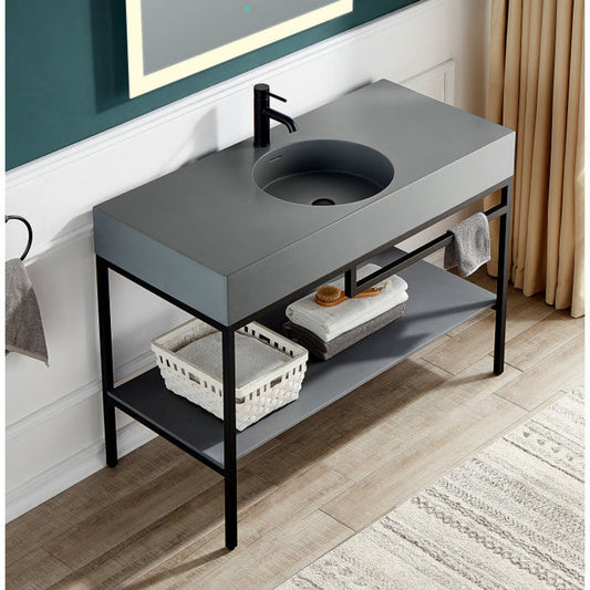 Anzzi CS-FGC002-MB  Siena 48 in. Console Sink with Matte Grey Counter Top