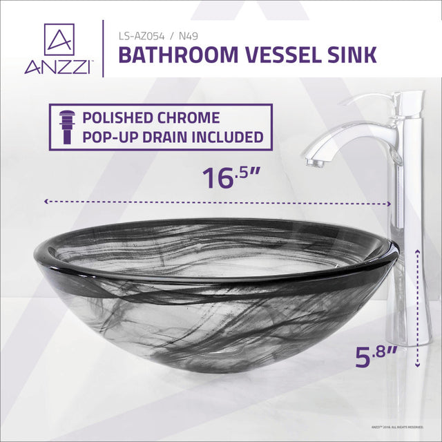 Anzzi LS-AZ054  ANZZI Mezzo Series Vessel Sink with Pop-Up Drain in Slumber Wisp