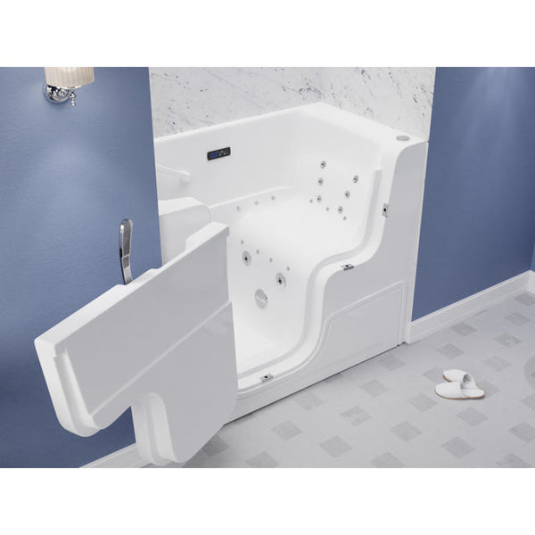Anzzi 2953WCLWD  Left Drain FULLY LOADED Wheelchair Access Walk-in Tub with Air and Whirlpool Jets Hot Tub | Quick Fill Waterfall Tub Filler with 6 Setting Handheld Shower Sprayer