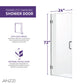 Anzzi SD-AZ09-01   ANZZI Fellow Series 24 in. by 72 in. Frameless Hinged Shower Door with Handle