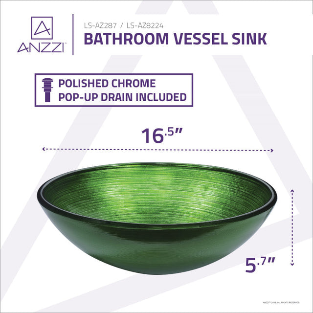 Anzzi LS-AZ8230 ANZZI Gardena Series Deco-Glass Vessel Sink