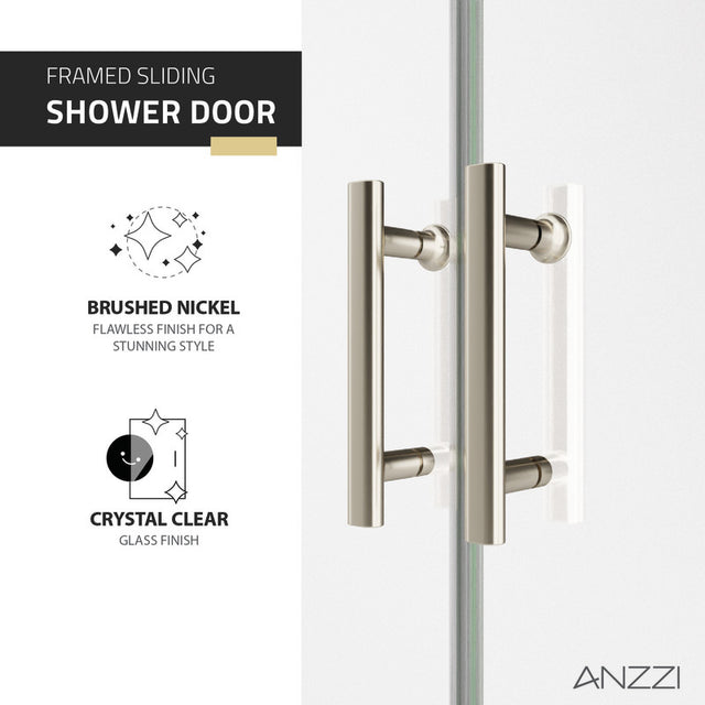Anzzi SD-AZ15-01   ANZZI ANZZI Enchant 70-in. x 60.4-in. Framed Sliding Shower Door