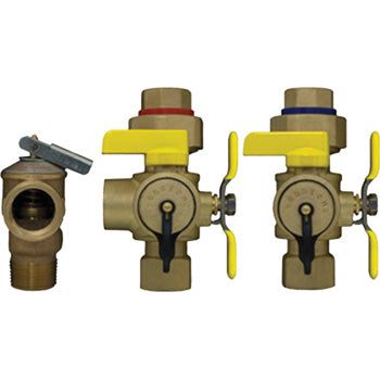 Stiebel Eltron Brass Isolation Valve Kit / 540444  - Lead Free, Cold Inlet and Isolation Valves, Pressure Relief Valve