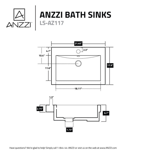 Anzzi LS-AZ117  ANZZI Neptune Series Ceramic Vessel Sink White