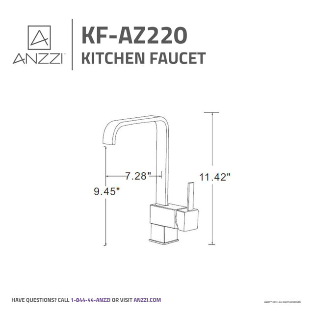 Anzzi KF-AZ220ORB  Sabre Single-Handle Standard Kitchen Faucet in Oil Rubbed Bronze
