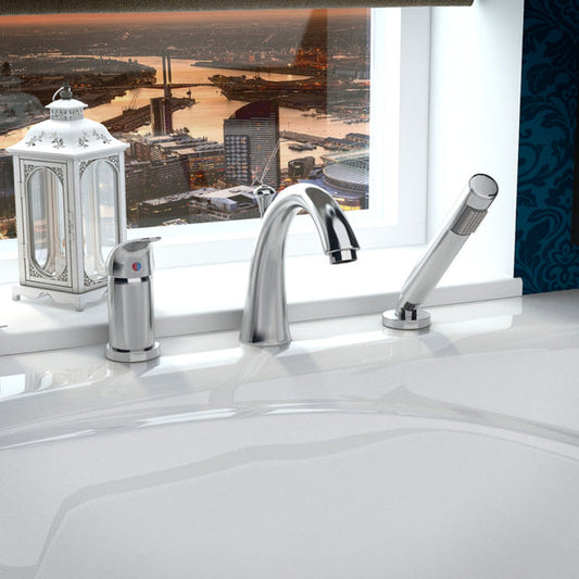 Anzzi FR-AZ801  Den Series Single Handle Deck-Mount Roman Tub Faucet with Handheld Sprayer