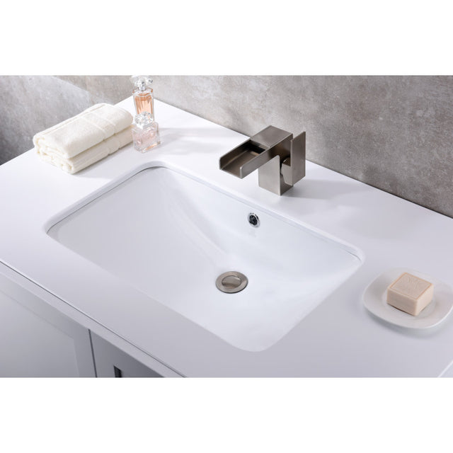 Anzzi LS-AZ105  ANZZI Lanmia Series 24 in. Ceramic Undermount Sink Basin in White