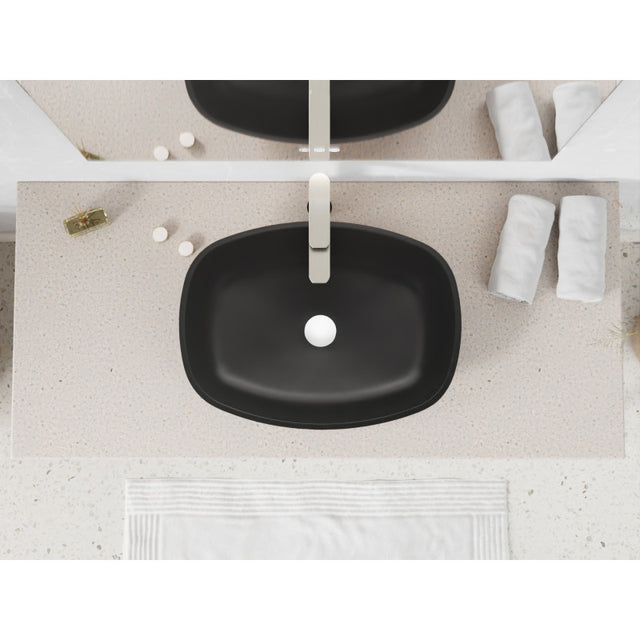 Anzzi LS-AZ913MB  ANZZI Ariadne Rectangle Glass Vessel Bathroom Sink with Matte Black Finish