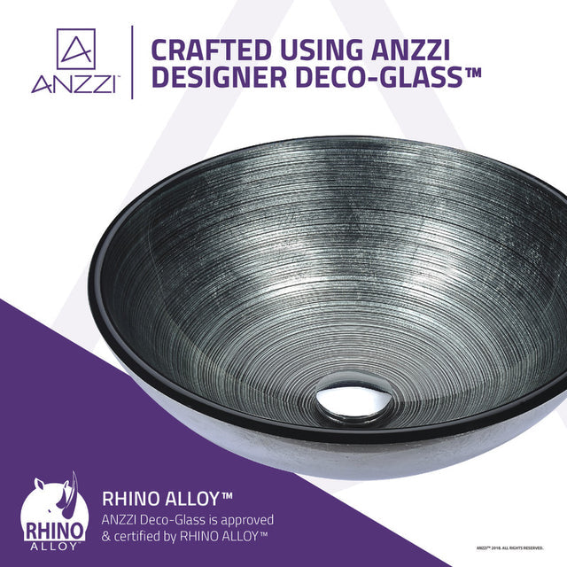 Anzzi S262-dark  ANZZI Gardena Series Deco-Glass Vessel Sink in Brushed Silver