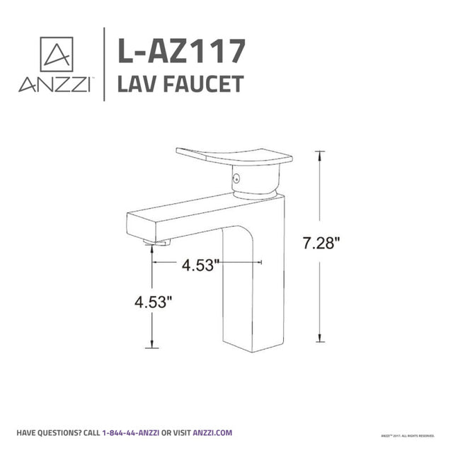 Anzzi L-AZ117BN  Promenade Single Hole Single Handle Bathroom Faucet